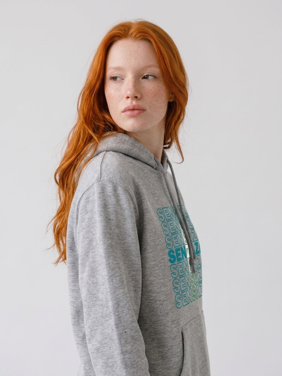 SENSAZAO Gray Graphic Hoodie