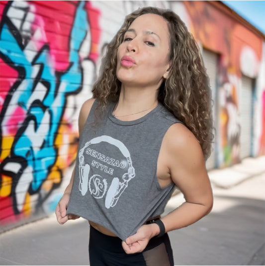 GRAY SSZ CROP TOP
