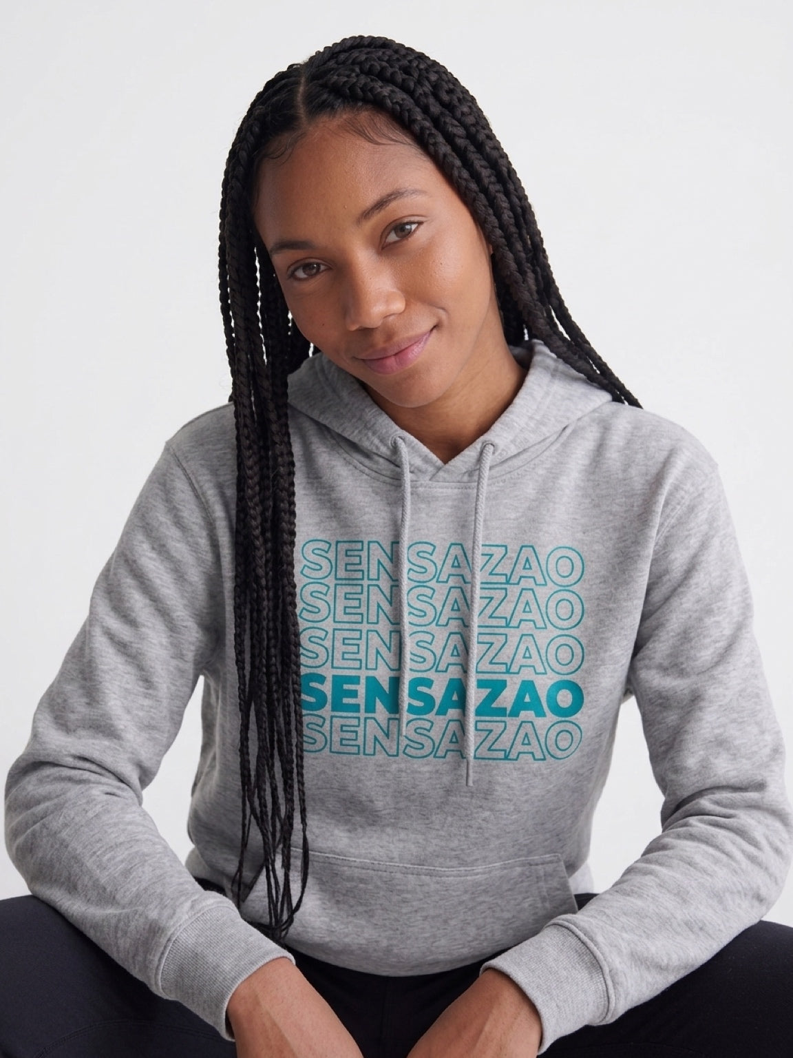 SENSAZAO Gray Graphic Hoodie